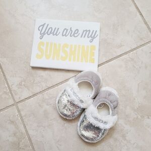 Girls Bebe sparkle slippers